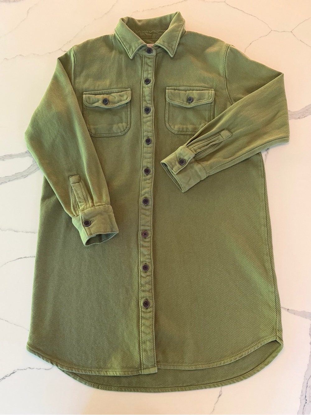 Outerknown Chroma Olive Green Women's Blanket Shirt Dress size M